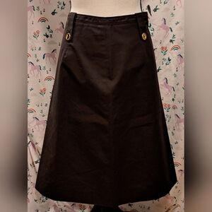 EUC Burberry Black Label Brown Cotton & Silk Business Casual Midi Skirt SZ 14